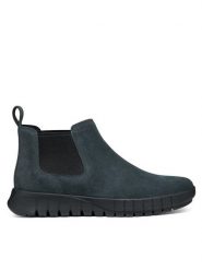 Geox Sztyblety D Flextride D669AD 22 C9004 Szary ciemny. Szare botki damskie Geox, ze skóry, bez obcasa, na płaskiej podeszwie, bez zapięcia. Za 549.99 zł.