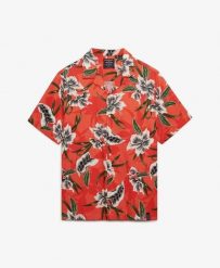 Superdry Koszula krótki rękaw Hawaiian Print Hibiscus Red. Czerwone koszule damskie Superdry, na lato, m, z aplikacjami, z bawełny, klasyczne, bez kołnierzyka, bez ramiączek. Za 303.05 zł.