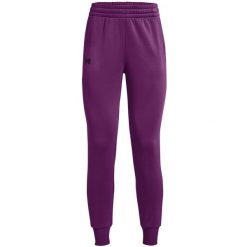 Spodnie dla kobiet Under Armour. Fioletowe spodnie dresowe damskie Under Armour, l, bez wzorów, z tkaniny, trekkingowe. Za 139.99 zł.