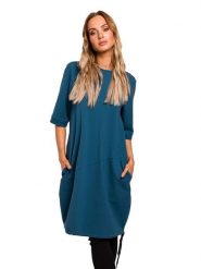 Made of emotion Sukienka w kolorze niebieskim rozmiar: M. Niebieskie sukienki damskie Made Of Emotion, bez wzorów, bez ramiączek. Za 198.95 zł.