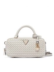 Guess Torebka Kora Mini HWWG97 48760 Kremowy. Białe kuferki damskie Guess, z aplikacjami, ze skóry, bez dodatków. Za 634.99 zł.