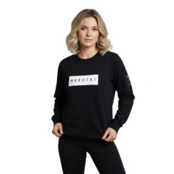 Bluza treningowa damska Morotai Naka Large Bloc Logo. Czarne bluzy damskie MOROTAI, l, bez wzorów, z bawełny, bez kaptura. W wyprzedaży za 136.00 zł.