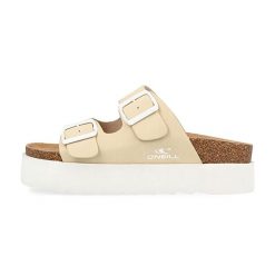 Klapki damskie O'Neill Platform Low. Brązowe klapki damskie O'Neill, bez wzorów, z materiału, bez obcasa, bez zapięcia. Za 179.99 zł.