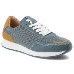 Niebieskie Sneakersy S.Barski Wygodne Obuwie Damskie. Niebieskie obuwie sportowe damskie S.BARSKI, na wiosnę, ze skóry, bez zapięcia, trekkingowe. Za 219.00 zł.