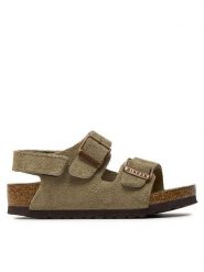 Birkenstock Sandały Milano 1021723 S Brązowy. Brązowe sandały chłopięce Birkenstock, ze skóry, bez zapięcia. Za 249.99 zł.