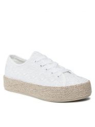 DeeZee Espadryle WSK1576-14 Biały. Białe espadryle damskie DeeZee, bez wzorów, z materiału, bez obcasa. Za 129.99 zł.