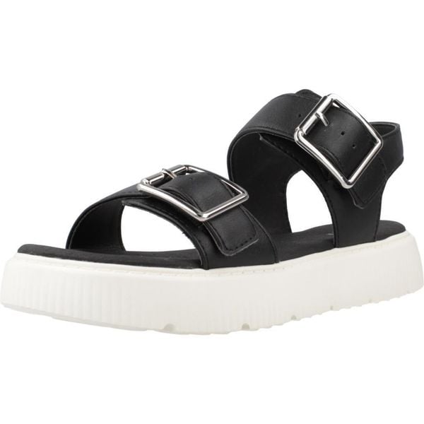 Sandały GEOX J SANDAL KODETTE H Czarny. Czarne sandały damskie Geox, bez wzorów, z syntetyku, bez obcasa, bez zapięcia. Za 188.99 zł.