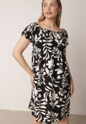 Czarna Wiskozowa Sukienka Hiszpanka w Kwiatowy Wzór Berinira. Czarne sukienki damskie Born2be, bez wzorów, z wiskozy, casualowe, bez ramiączek. Za 59.99 zł.