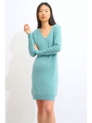 AUTHENTIC CASHMERE Kaszmirowa sukienka "Capelet" w kolorze turkusowym rozmiar: M. Niebieskie sukienki damskie AUTHENTIC CASHMERE, bez wzorów, z kaszmiru, bez ramiączek. Za 413.99 zł.