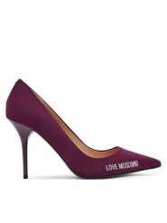 LOVE MOSCHINO Szpilki JA10299G1NIM055641 Bordowy. Czerwone szpilki damskie Love Moschino, bez wzorów, z materiału, bez obcasa, na szpilce, bez zapięcia. Za 649.99 zł.