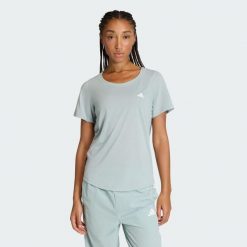 Koszulka Workout Essentials Scoop Neck. Zielone koszulki damskie Adidas, bez wzorów, bez kołnierzyka, bez ramiączek. Za 109.00 zł.