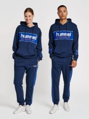 Bluza z kapturem Hummel Legacy Julian. Niebieskie bluzy damskie Hummel, na jesień, m, bez wzorów, z bawełny, z kapturem. Za 237.00 zł.