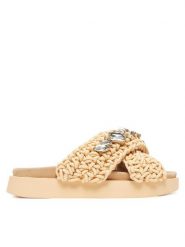 Inuikii Klapki Woven Stones 70104-106 Beżowy. Brązowe klapki damskie Inuikii, bez wzorów, z materiału, bez obcasa, bez zapięcia. Za 779.99 zł.