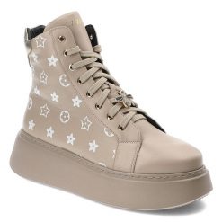 Beżowe Sneakersy Libero Obuwie Damskie Premium. Brązowe kozaki damskie Libero, z materiału, bez obcasa, na platformie, bez zapięcia. Za 409.00 zł.