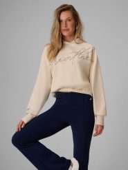 4F Bluza dresowa regular z kapturem damska - kremowa XXL. Brązowe bluzy damskie 4F, xxl, z aplikacjami, z dresówki, z kapturem. Za 159.99 zł.