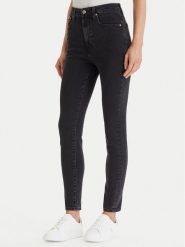 Calvin Klein Jeans Jeansy LV047E632G Czarny Skinny Fit. Czarne jeansy damskie Calvin Klein Jeans, bez wzorów, z bawełny. Za 369.99 zł.
