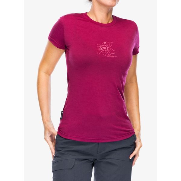 Koszulka merino damska Sensor Merino Active PT Tee S/S. Czerwone koszulki sportowe damskie Sensor, s, bez wzorów, bez ramiączek. Za 282.99 zł.