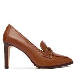 Szpilki LAUREN RALPH LAUREN. Brązowe szpilki damskie Lauren Ralph Lauren, bez wzorów, bez obcasa, na szpilce, bez zapięcia. Za 989.99 zł.