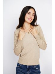 ASSUILI Kaszmirowy sweter w kolorze beżowym rozmiar: 38. Brązowe swetry klasyczne damskie Assuili, z kaszmiru, bez kołnierzyka. Za 118.45 zł.