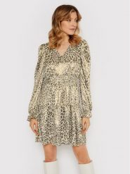 YAS Sukienka codzienna Leona 26026694 Złoty Slim Fit. Żółte sukienki damskie YAS, bez wzorów, z syntetyku, bez ramiączek. Za 139.99 zł.