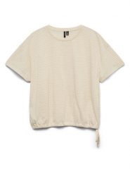 Vero Moda Koszulka w kolorze beżowym rozmiar: L. Brązowe bluzki damskie Vero Moda, l, bez wzorów, bez kołnierzyka, bez ramiączek. Za 57.60 zł.