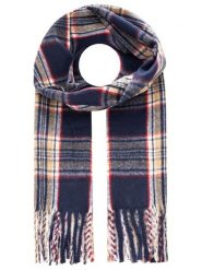 Zwillingsherz Szal w kolorze granatowo-czerwono-beżowym rozmiar: onesize. Brązowe szaliki damskie Zwillingsherz, bez wzorów, z materiału. Za 130.50 zł.