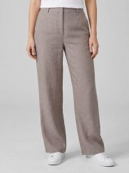 MOSS COPENHAGEN Spodnie "Pennie" w kolorze szarobrązowym rozmiar: L. Brązowe spodnie materiałowe damskie Moss Copenhagen, bez wzorów, z materiału. Za 166.49 zł.