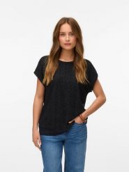 Vero Moda Bluzka w kolorze czarnym rozmiar: XS. Czarne bluzki damskie Vero Moda, xs, bez wzorów, bez kołnierzyka, bez ramiączek. Za 43.68 zł.