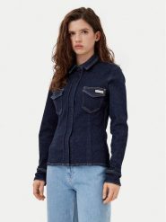 Calvin Klein Jeans Koszula jeansowa Lean J20J224539 Granatowy Regular Fit. Niebieskie koszule damskie Calvin Klein Jeans, s, bez wzorów, z bawełny, bez kołnierzyka, bez ramiączek. W wyprzedaży za 239.99 zł.