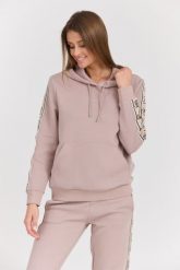 GUESS Damska bluza w kolorze taupe Carla Hooded. Brązowe bluzy damskie Guess, s, z aplikacjami, z bawełny, bez kaptura. W wyprzedaży za 322.99 zł.