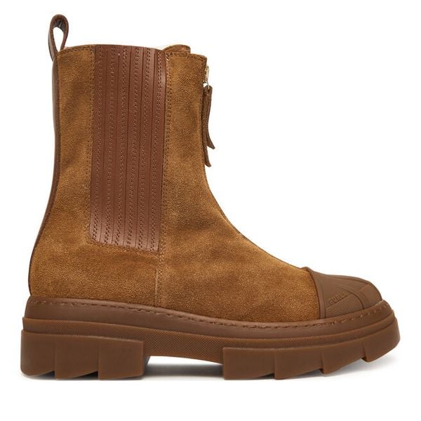 Botki Furla. Brązowe botki damskie Furla, bez obcasa, na płaskiej podeszwie, bez zapięcia. Za 1,039.00 zł.