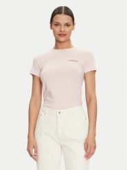 Guess Jeans T-Shirt W4YI02 J1314 Różowy Slim Fit. Czerwone t-shirty damskie Guess Jeans, m, z aplikacjami, z bawełny, bez kołnierzyka. Za 109.99 zł.