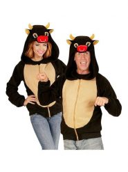 Carnival Party Polarowa kurtka kostiumowa "Bull" w kolorze czarno-beżowym rozmiar: L/XL. Brązowe kurtki damskie Carnival Party, l, bez wzorów, z polaru, bez kaptura. Za 69.99 zł.