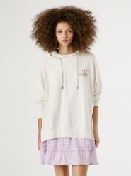 Pepe Jeans Bluza "Angy" w kolorze białym rozmiar: XS. Białe bluzy damskie Pepe Jeans, xs, bez wzorów, z jeansu, z kapturem. Za 228.38 zł.