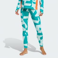 Legginsy Multi Synthetic Base Layer. Brązowe legginsy damskie Adidas, uniwersalny, bez wzorów. W wyprzedaży za 166.10 zł.