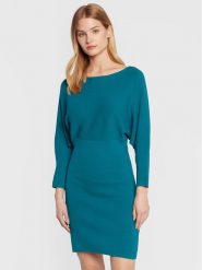 Sisley Sukienka dzianinowa 11APMV004 Turkusowy Regular Fit. Niebieskie sukienki damskie Sisley, bez wzorów, z dzianiny, bez ramiączek. Za 549.99 zł.