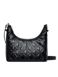 Calvin Klein Torebka Emblem Aop Debossed Shoulder Bag LV04F3874G Czarny. Czarne torebki klasyczne damskie Calvin Klein, ze skóry, bez dodatków. Za 529.99 zł.
