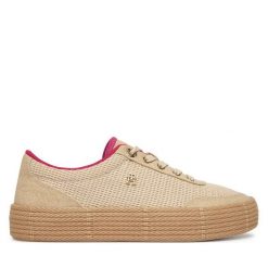Espadryle Tommy Hilfiger. Brązowe espadryle damskie Tommy Hilfiger, bez wzorów, bez obcasa. Za 409.99 zł.