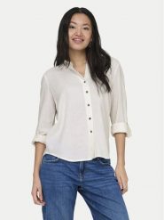 ONLY Koszula Goa 15363991 Biały Loose Fit. Białe koszule damskie Only, xs, bez wzorów, ze lnu, bez kołnierzyka, bez ramiączek. Za 169.99 zł.