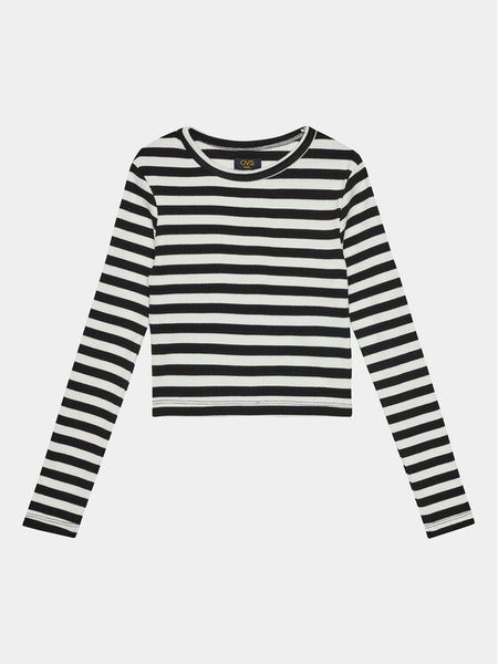 OVS Bluzka 1907339 Czarny Regular Fit. Czarne bluzki i koszule dziewczęce OVS, bez wzorów, z bawełny, bez kołnierzyka, bez ramiączek. Za 69.99 zł.