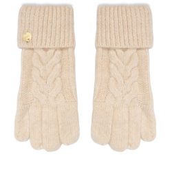 Rękawiczki Damskie Guess. Brązowe rękawiczki damskie Guess, z aplikacjami, z dzianiny. Za 194.99 zł.