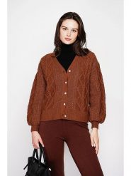 C& Jo Kardigan w kolorze jasnobrązowym rozmiar: 34. Brązowe kardigany damskie C& Jo, bez wzorów, ze splotem. Za 152.99 zł.