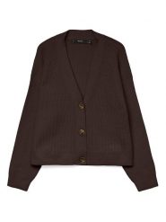 Vero Moda Kardigan w kolorze ciemnobrązowym rozmiar: S. Brązowe kardigany damskie Vero Moda, s, bez wzorów, z materiału. Za 86.99 zł.