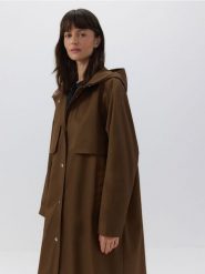 Parka water repellent z kapturem - brązowy. Brązowe parki damskie Reserved, l, z bawełny, z kapturem. W wyprzedaży za 279.99 zł.
