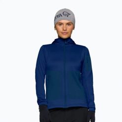 Bluza trekkingowa damska NORRONA Falketind Warm2 Stretch Hood. Niebieskie bluzy damskie NORRONA, s, bez wzorów, z elastanu, bez kaptura. Za 585.99 zł.