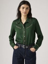 Levi's Koszula w kolorze zielonym rozmiar: M. Zielone koszule damskie Levi's, m, bez wzorów, z wiskozy, bez kołnierzyka, bez ramiączek. Za 168.46 zł.