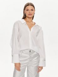 ViCOLO Koszula TB0121 Biały Relaxed Fit. Białe koszule damskie ViCOLO, xs, bez wzorów, z bawełny, bez kołnierzyka, bez ramiączek. Za 479.99 zł.