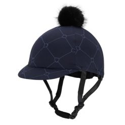 Czapka na kask jeździecki QHP Liora. Niebieskie czapki z daszkiem damskie QHP, bez wzorów, z elastanu. Za 133.00 zł.