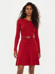 Guess Sukienka dzianinowa W2BK29 Z2YJ2 Czerwony Regular Fit. Czerwone sukienki damskie Guess, z aplikacjami, z dzianiny, bez ramiączek. Za 319.99 zł.