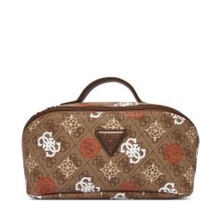 Kosmetyczka Guess. Brązowe kosmetyczki damskie Guess, z aplikacjami. Za 349.99 zł.